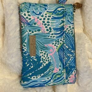 Lilly Pulitzer Blue Tropical Wristlet